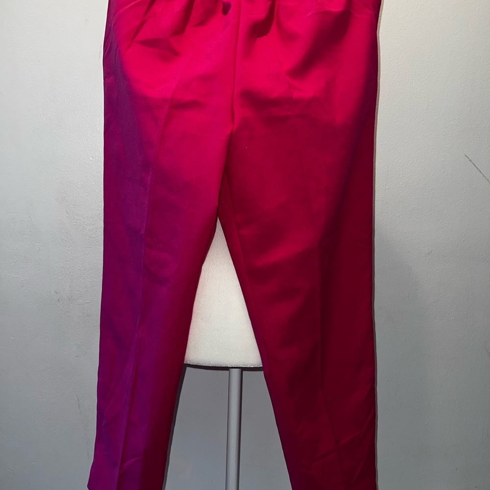 Pink Casual Straight Leg Bottoms